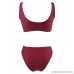 High Waisted Swimwear Women Zipper Front Crop Top and Bottom High Waist Sporty 2PCS Bikini Sets Bathing Suit for Women Red B07DHJTGRS